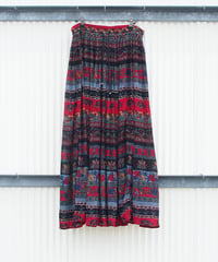 ethnic red rayon skirt
