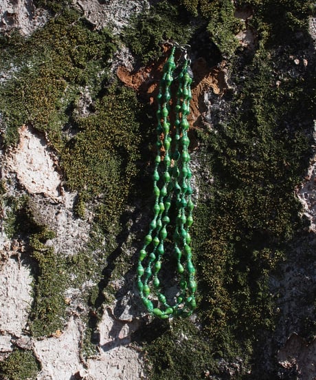 green beads 3 lines necklace from uganda