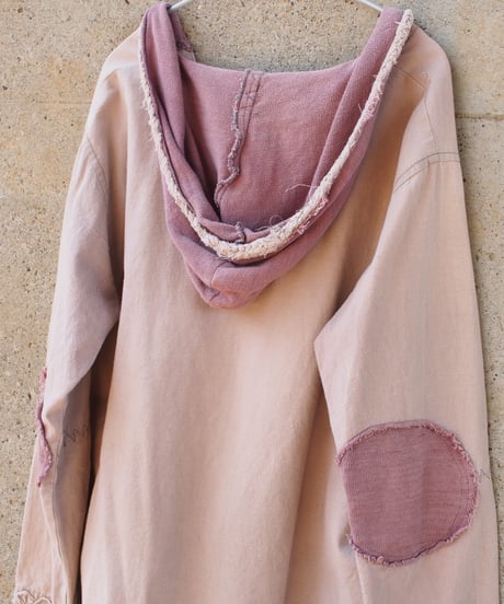 pink ethnic over sized parka