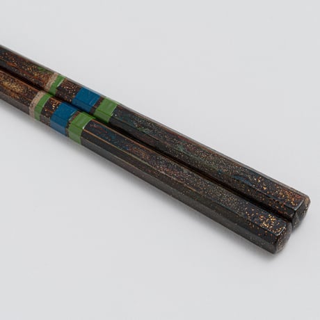 蒔絵御箸 「あおい時」 青色　22.5㎝