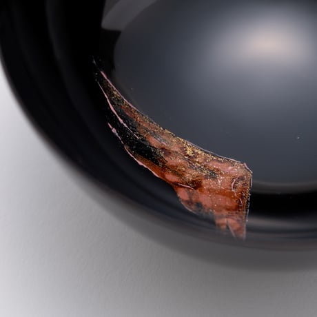 蒔絵「不二」平まり（黒色）φ12.5cm