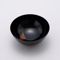 蒔絵「不二」平まり（黒色）φ12.5cm