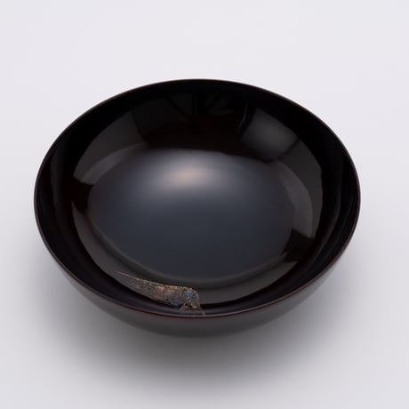 蒔絵「不二」大平まり（溜色）φ16.5cm
