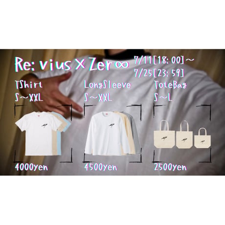 Re:vius Management / Zer∞ - S/S Tee,L/S Tee,ToteBag