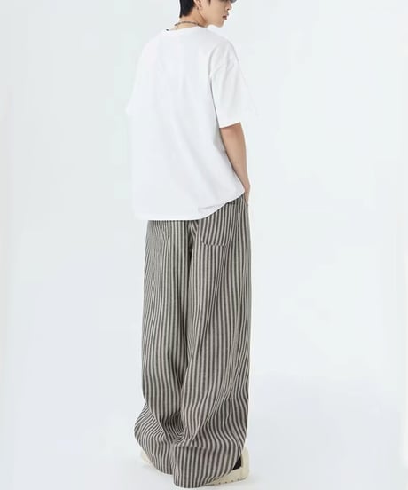 WIDE DRAPE STRIPED PANTS /2color