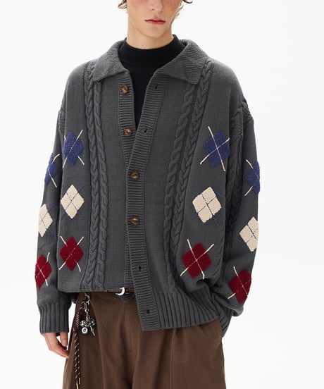 CLASSICARGYLE KNIT CARDIGAN /2color