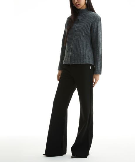 ASYMMETRIC KNIT SHORT JACKET /2color