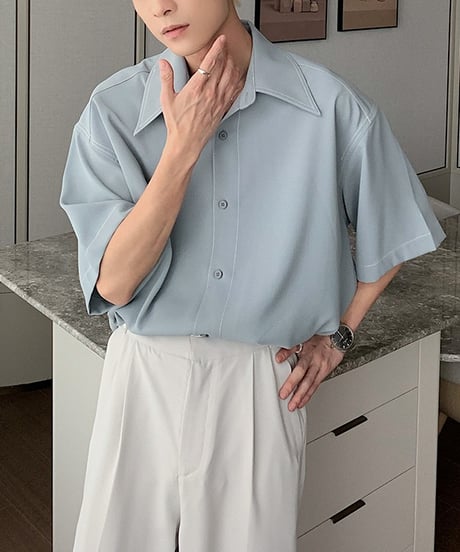 LOOSE DRAPE STITCH SHIRT /5color