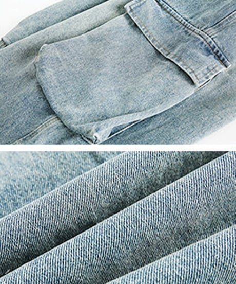 VINTAGE WASHED CARGO DENIM