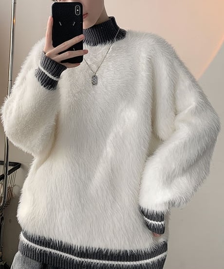 MINKLIKE RELAX MOCK KNIT /2color