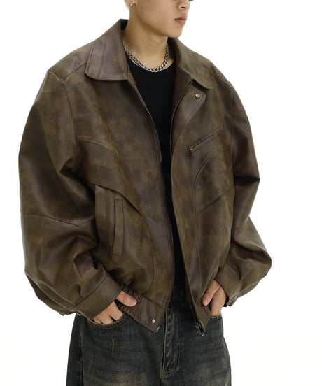 ASHBROWN FAUX LEATHER JACKET
