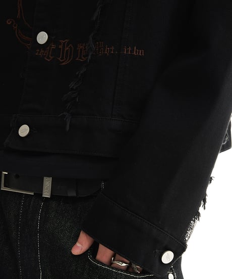 NO-COLLAR SHORT DENIM JACKET