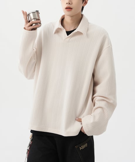 LOOSE TEXTURE POLO SHIRT /2color