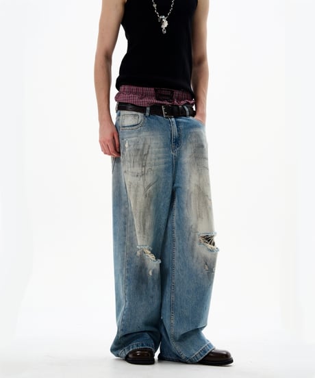 BROKENEDGE BAGGY DENIM（Dirty）