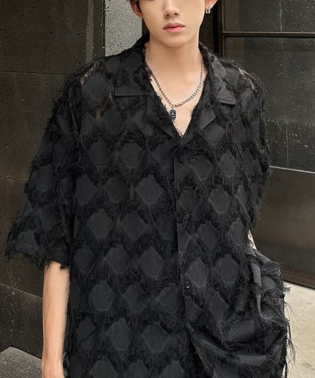 LOOSE FRINGE SHEER SHIRT /2color