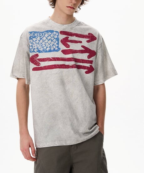 VINTAGEFLAG PRINT TEE /2color