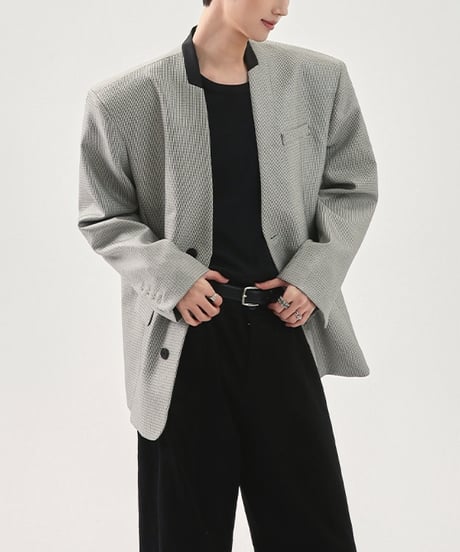 MONOCHROME NO-COLLAR JACKET