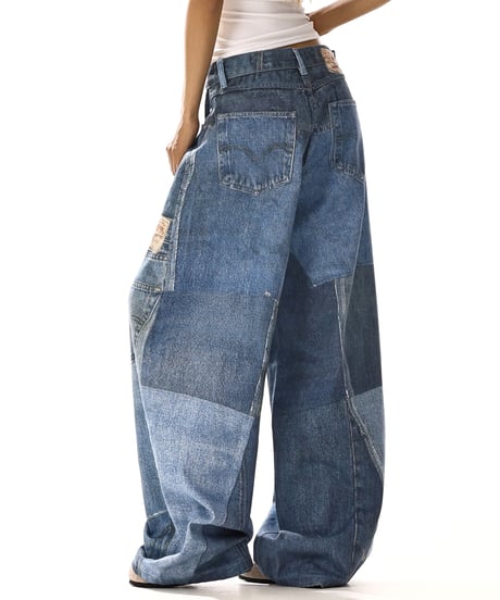 SCRAPEDGE WIDE JEANS