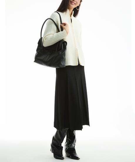 ASYMMETRIC KNIT SHORT JACKET /2color