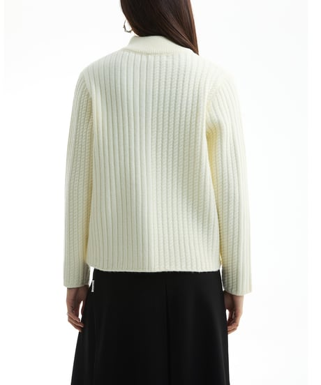 ASYMMETRIC KNIT SHORT JACKET /2color