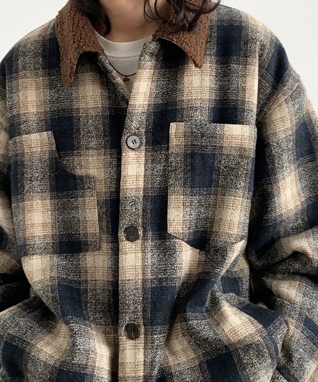 VINTAGE CHECK BOA JACKET /2color