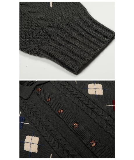 CLASSICARGYLE KNIT CARDIGAN /2color