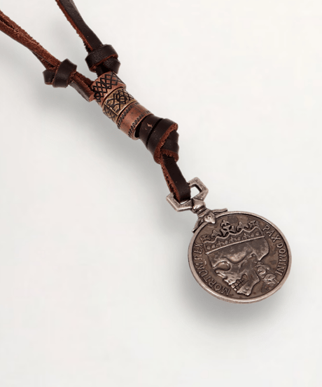 ALTERNATIVE COIN LEATHER NECKLACE