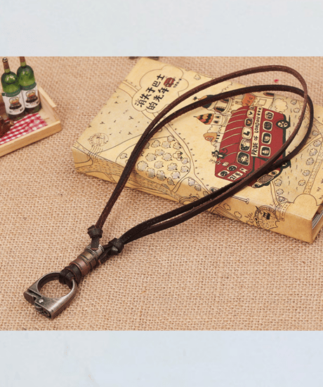 METAL ACCESSORIES LEATHER NECKLACE /2style