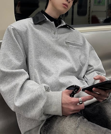 BICOLOR SWEAT POLO /2color