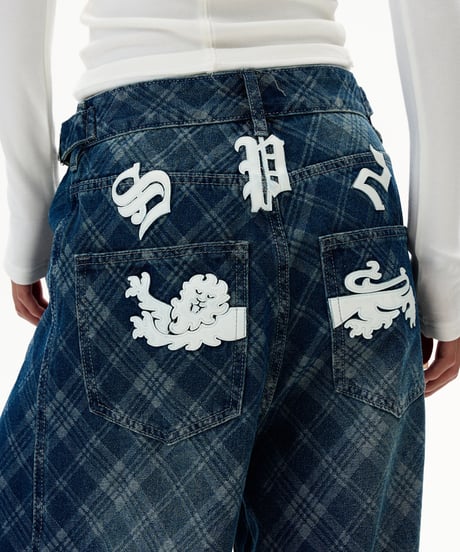 PLAIDCORE WIDE DENIM