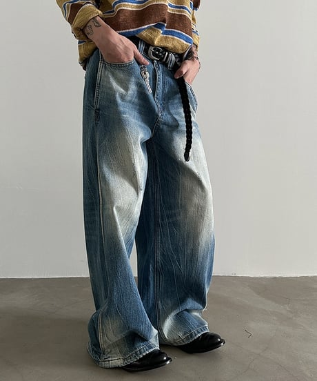 VINTAGE CREASE WIDE JEANS