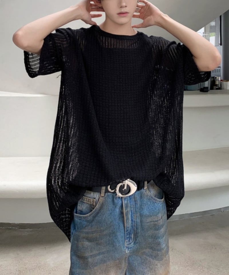 OVERSIZED MESH T-SHIRT /2color | Urban Edge OVERSIZED MESH T-SHIRT /2color | Urban Edge
