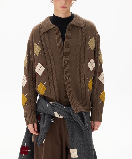 CLASSICARGYLE KNIT CARDIGAN /2color