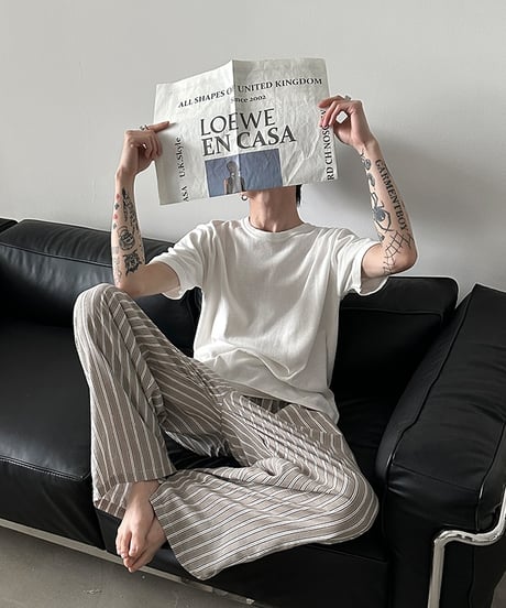 LOOSE STRIPED EASY PANTS