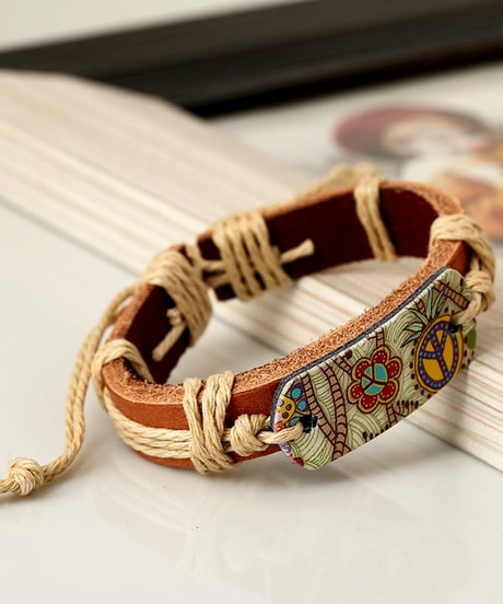 HEMP BRAID LEATHER BRACELET