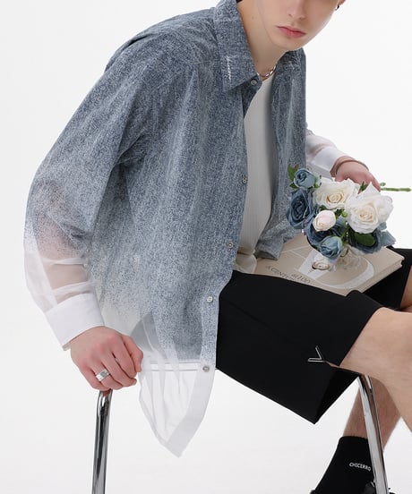 【予約販売】MISTFADE DENIM SHEER SHIRT