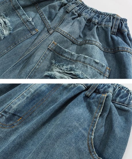 WIDE DAMAGE JEANS /2color