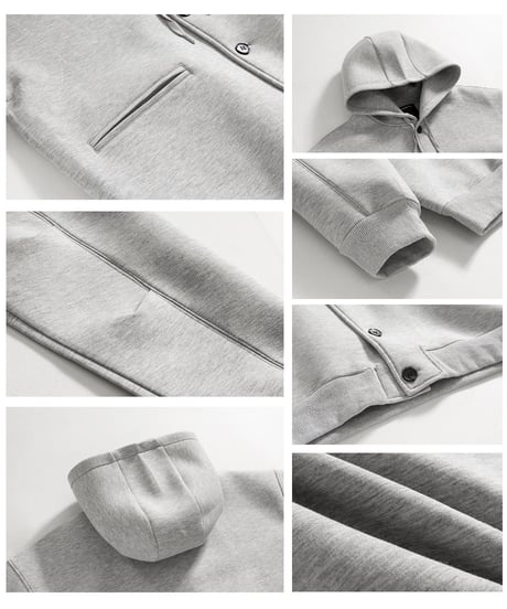 BUTTON LOOSE HOODED JACKET