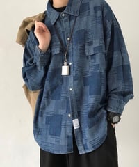 ETHNIC STYLE DENIM SHIRT /2color