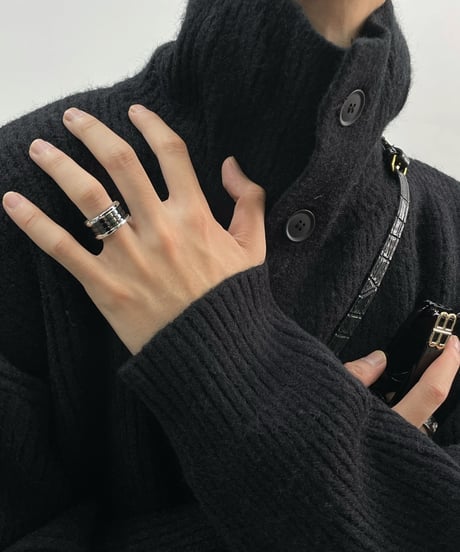 HIGH-COLLAR KNIT CARDIGAN /3color