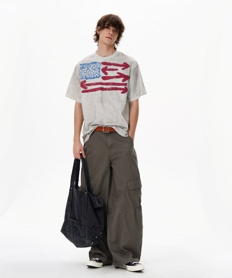 VINTAGEFLAG PRINT TEE /2color