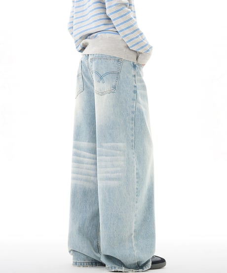 LOOSE BAGGY WASHED JEANS