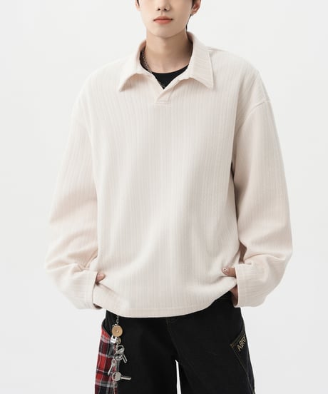LOOSE TEXTURE POLO SHIRT /2color