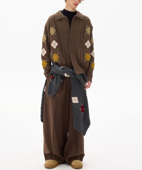 CLASSICARGYLE KNIT CARDIGAN /2color