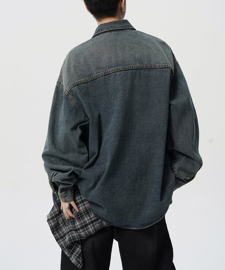 VINTAGE WASH DENIM SHIRT /3color