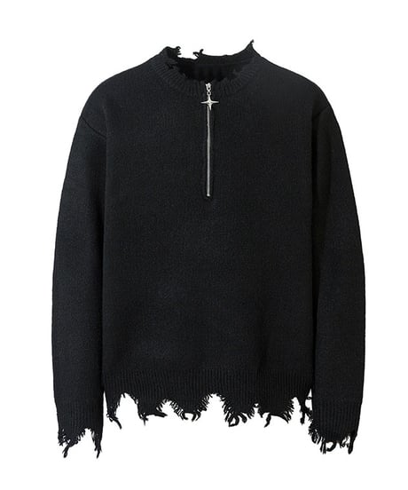 ASHNOISE HALF ZIP KNIT /2color
