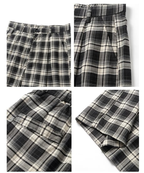 FADEBOX CHECK WIDE PANTS /2color