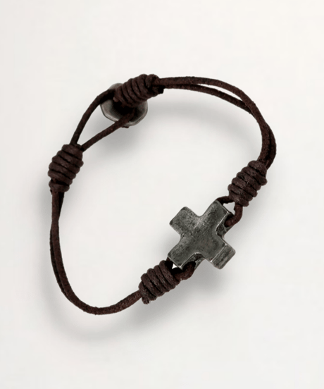 CROSS METAL LEATHER BRACELET