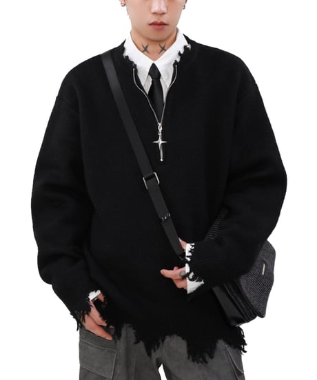 ASHNOISE HALF ZIP KNIT /2color