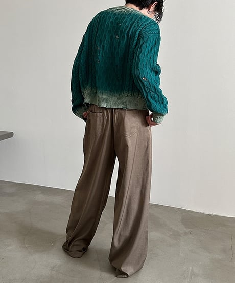 GRADIENT DISTRESSED KNIT /2color
